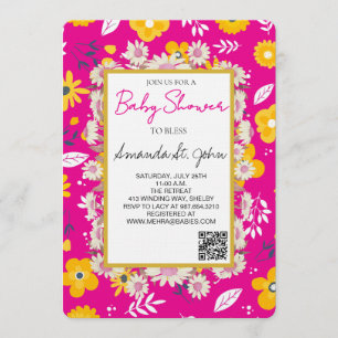 Invitation de baby shower aquarelle florale