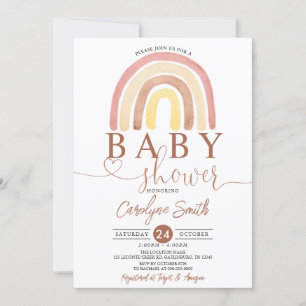 Invitation de Baby shower arc-en-ciel de Boho modi