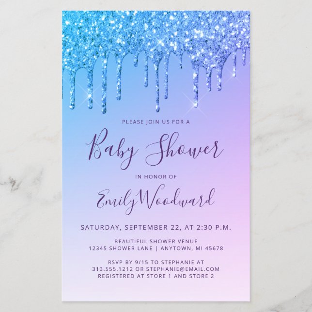 Invitation de Baby shower arc-en-ciel de la Partie (Devant)