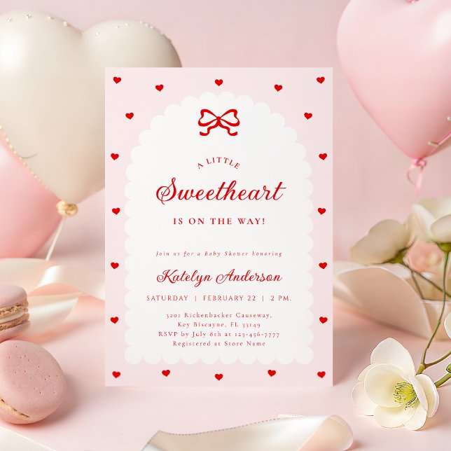Invitation de baby shower Arc-en-ciel Rose Petit C (Créateur téléchargé)