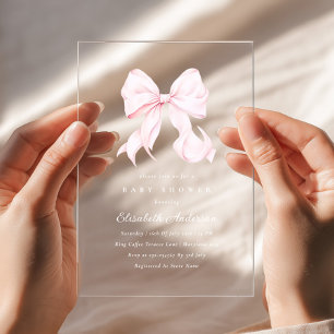Invitation de Baby Shower Arc en Rose Rose