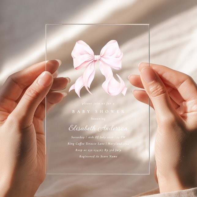 Invitation de Baby Shower Arc en Rose Rose (Créateur téléchargé)