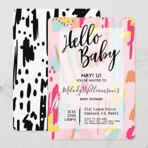 Invitation de Baby shower artistique Abstrait mode