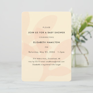 Invitation de baby shower au design de feuille sim