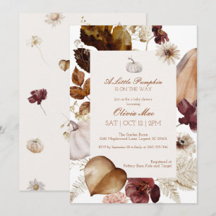 Invitation de Baby Shower au Petit Citrouille à l'