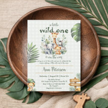 Invitation de baby shower au safari à l'aquarelle