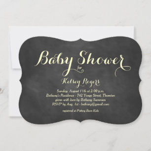 Invitation de Baby Shower au Tableau Noir Jaune