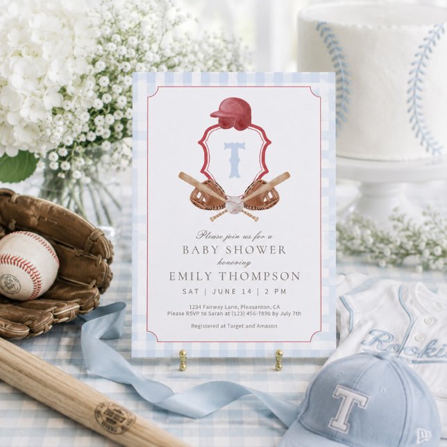 Invitation de baby shower au thème de baseball chi (Créateur téléchargé)