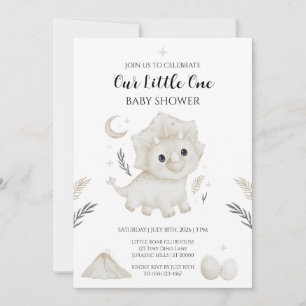 Invitation de Baby Shower au thème de dinosaure aq