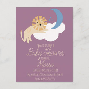 Invitation de Baby Shower au thème de Lion Mignon 