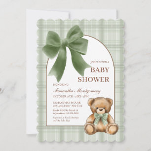 Invitation de Baby Shower au thème de l'ours en pe
