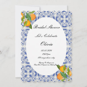 Invitation de baby shower aux oranges