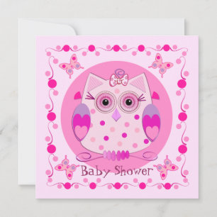 Invitation de Baby shower avec chouette Chouette