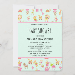 Invitation de Baby Shower avec un Motif Mignon ave