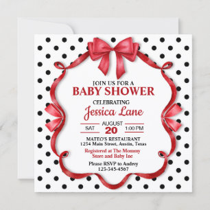 Invitation de baby shower Bébé à l'arc cramoisi Mi
