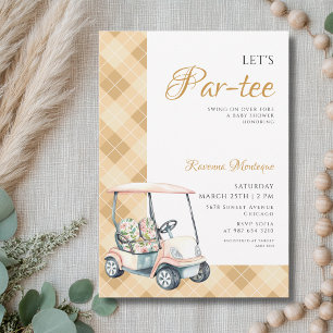 Invitation de Baby Shower Bébé au Golf Argyle Jaun