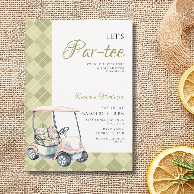 Invitation de Baby Shower Bébé au Golf Carton Vert (Créateur téléchargé)