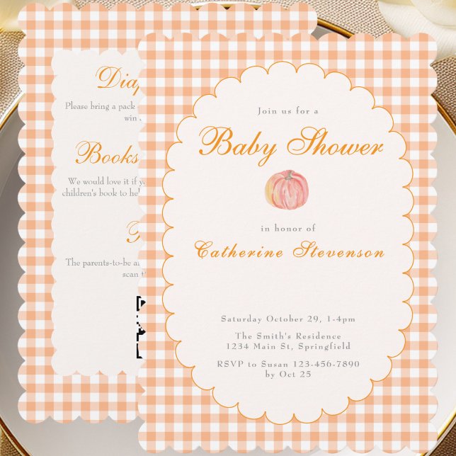 Invitation de baby shower bébé double face Citroui (Créateur téléchargé)