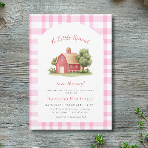 Invitation de Baby Shower Bébé Poussin Rose à Carr