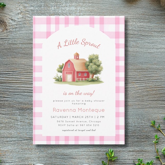 Invitation de Baby Shower Bébé Poussin Rose à Carr (Créateur téléchargé)