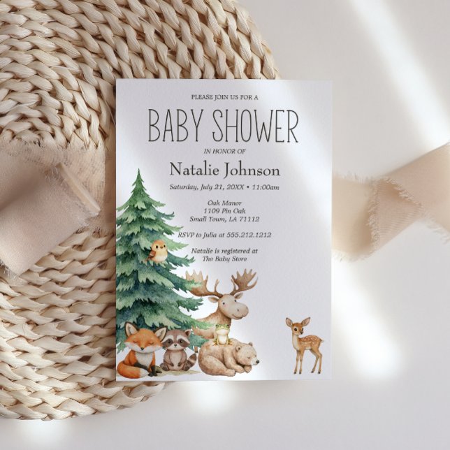 Invitation de Baby Shower Bohème Animaux de la For (Créateur téléchargé)