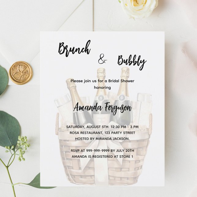 Invitation de Baby Shower bohème avec brunch et ch (Créateur téléchargé)