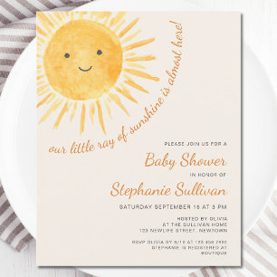 Invitation de Baby Shower Bohème Budget Rayon de S