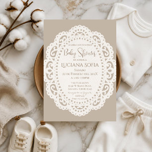 Invitation de baby shower bohème espagnole pour fi