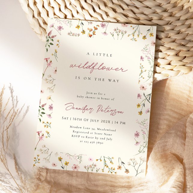 Invitation de Baby Shower Bohème Fleur Sauvage (Créateur téléchargé)