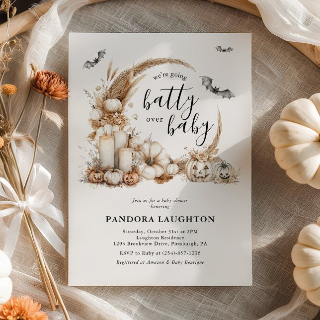 Invitation de Baby Shower Boho Halloween Fou de Bé (Créateur téléchargé)