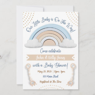 Invitation de Baby shower Boho personnalisée