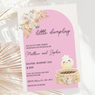 Invitation de Baby shower Boho Rose Little Dumplin
