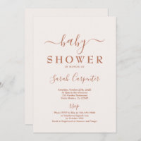 Invitation de Baby shower Boho rose pâle