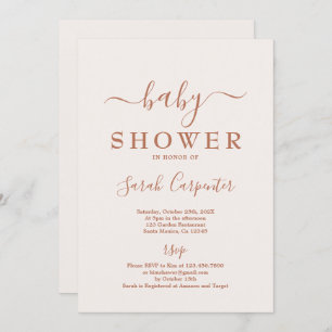 Invitation de Baby shower Boho rose pâle