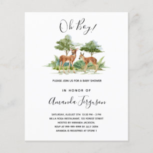Invitation de baby shower bois budget thème forêt
