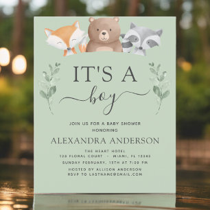 Invitation de Baby Shower Bois Fille ou Garçon - B