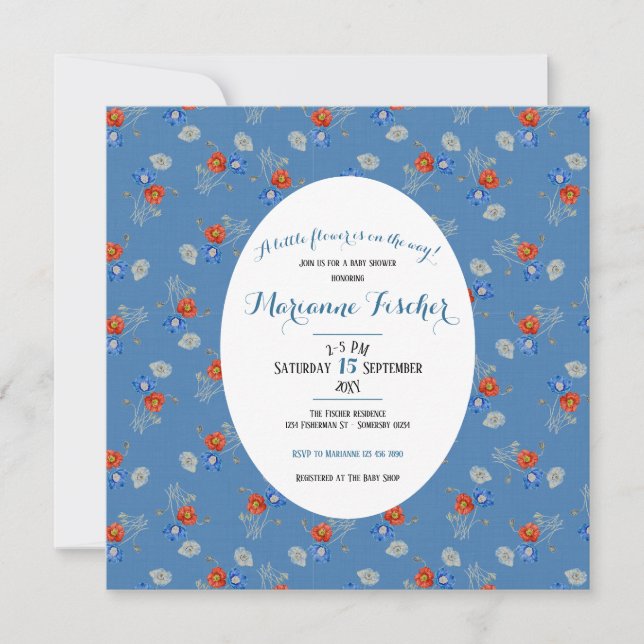 Invitation de Baby Shower botanique grandmillennia (Devant)