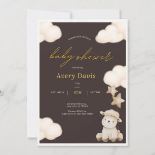 Invitation de Baby shower Brown, Invitation de mod
