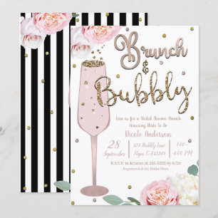 Invitation de Baby Shower Brunch & Bubbly Champagn