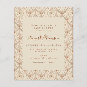 Invitation de Baby Shower Budget Art Déco Orange B