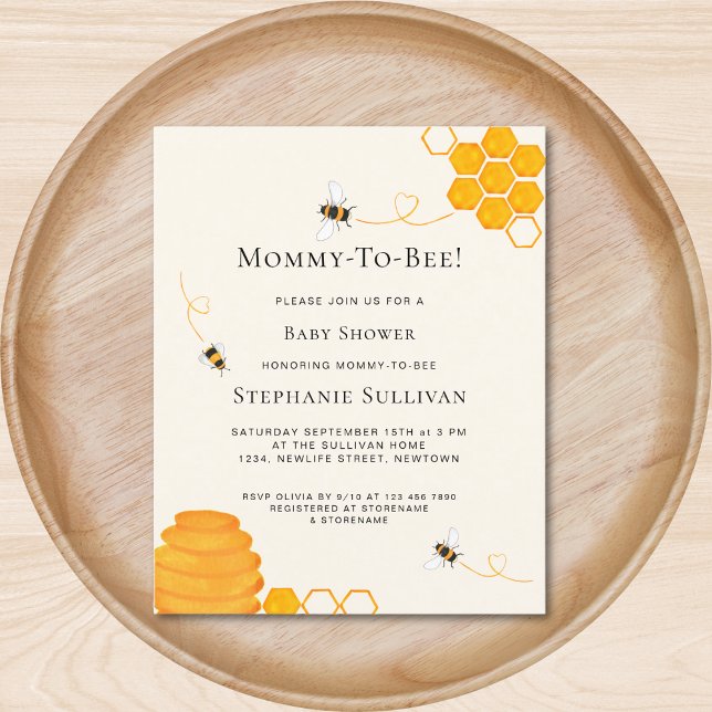 Invitation de Baby Shower Budget Bee (Créateur téléchargé)