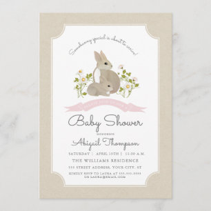 Invitation de Baby shower Bunny