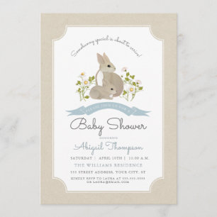 Invitation de Baby shower Bunny