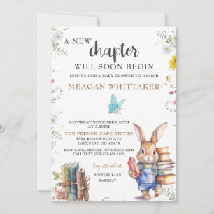 Invitation de Baby shower Bunny de livre d'histoir