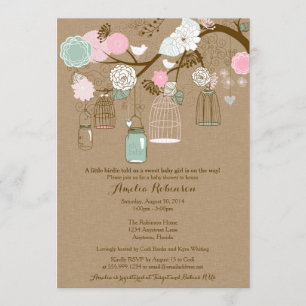 Invitation de baby shower - cages et pots
