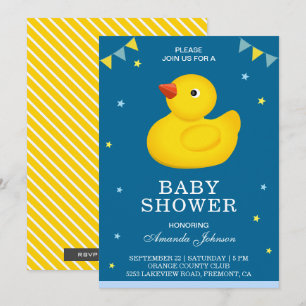 Invitation de baby shower Canard en Caoutchouc Jau