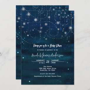 Invitation de Baby shower céleste Starry Sky Swirl