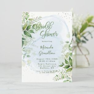 Invitation de Baby Shower Champêtre en Bleu Poussi