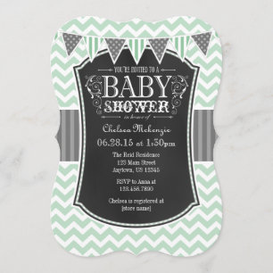 Invitation de Baby shower Chevron de tableau rouge