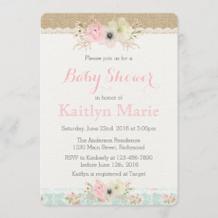 Invitation de Baby shower Chic Shabby